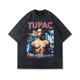 Men T Shirt Summer Hip Hop Vintage Short Sleeve T-shirt