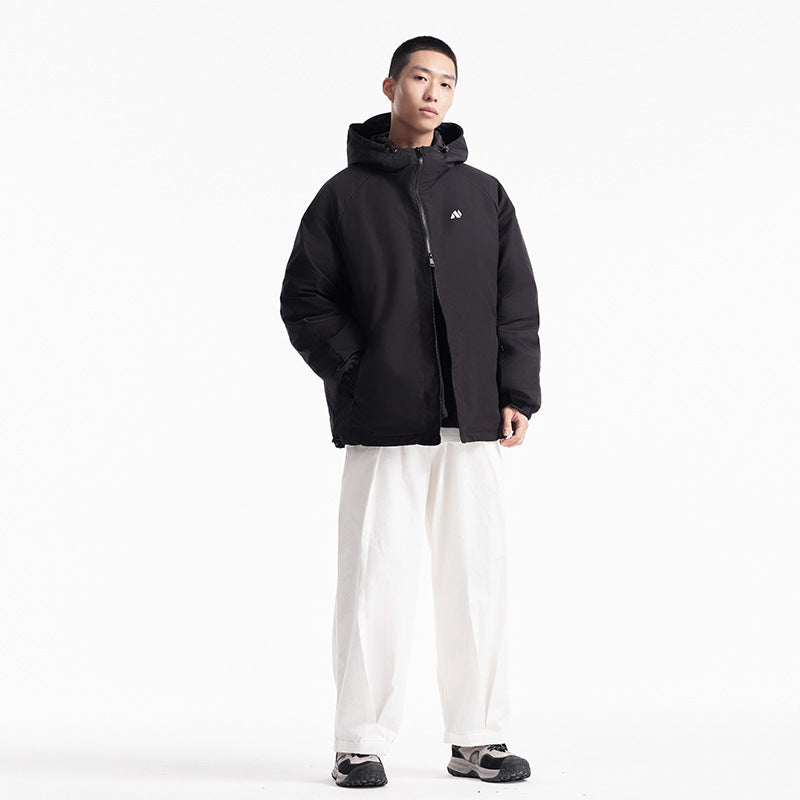 Unisex Winter Cotton Coat Printed Logo Hooded down Jacket
