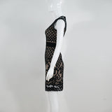 Women's Evening Dress Hollow Lace Dress Sexy round Neck Sleeveless Hip Skirt