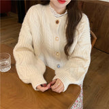 Women Knitted Cardigan Loose Pink Knitted Cardigan Sweater Coat