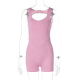 Women Jumpsuit Summer Sexy Backless Slim Fit Sleeveless Jumpsuit (Hawthaw0412)