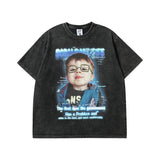 Men's T Shirt Vintage Wash Short-Sleeved T-shirt Men's and Women's Hip Hop Vintage