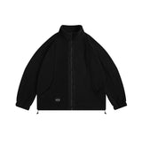 Unisex Winter Cotton Coat Stand Collar Coat Vest Vintage Corduroy Two-Piece Set