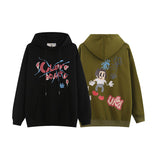 Men Hoodie Cartoon Puff Print Oversize Hip Hop Retro Couple Hooded Sweater