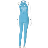 Women Jumpsuit Summer Backless Slim Fit Yoga Sports Jumpsuit (Hawthaw0412)
