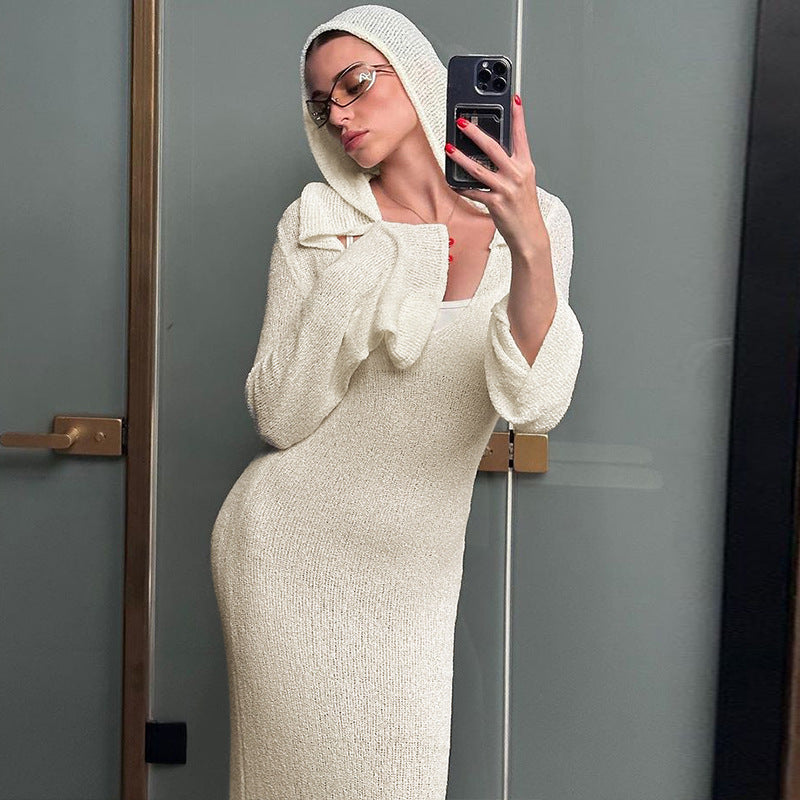 Women Knitted Sweater Loose Long Sleeve Sexy Dress