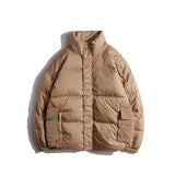Unisex Winter Cotton Coat Three-Dimensional Pocket Hooded down Jacket Retro Workwear down Jacket