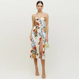 Robe Bridgerton Split Sexy Slim Mid-Length Strap Dress