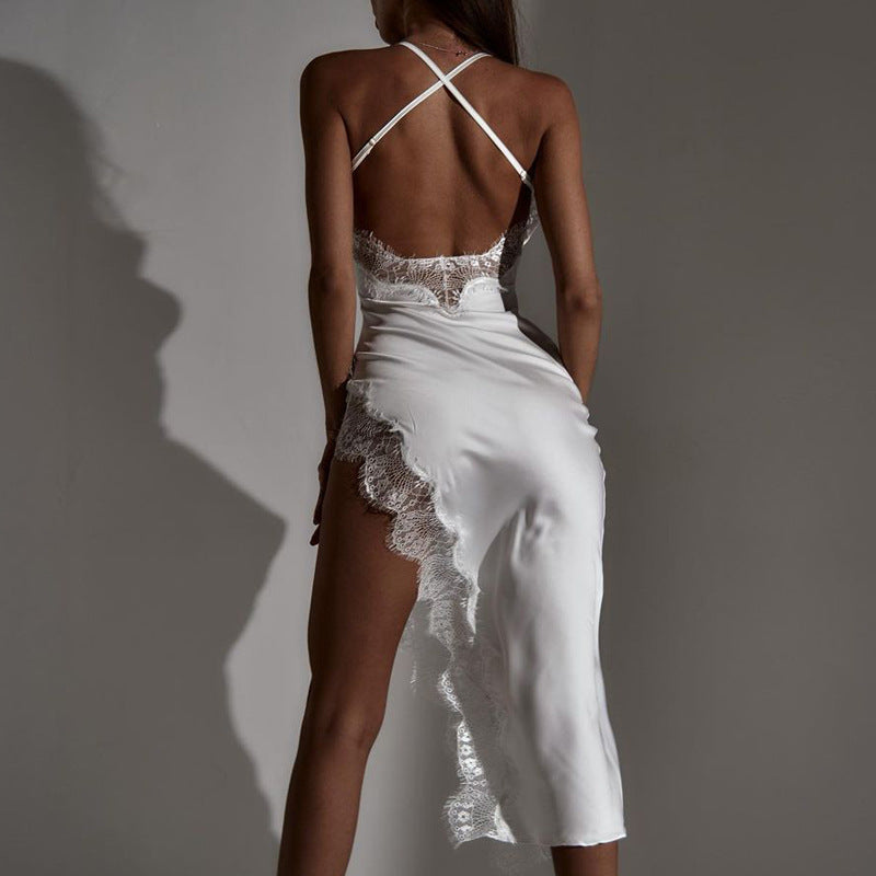 Women Dresses Summer Sexy Backless Slim Fit Lace Sling Dress