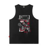 Men Vest Letter Print Vest Hip Hop Oversize Sleeveless T-shirt