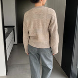 Women Winter Knitted Sweater round Neck Thick Sweater Autumn and Winter Loose-Fitting Long Sleeve Sweater 8t3120