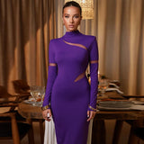 Women Dresses Winter Sexy Cutout Slim Fit Turtleneck Dress