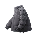 Unisex Winter Cotton Coat Stand-up Collar down Jacket Retro Loose down Jacket