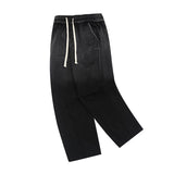 Men Sweatpants Spray Painting Gradient Washing Water Straight Sweatpants Casual Elastic Waist Exercise Length