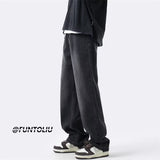 Men Jeans Spring Retro Straight-Leg Pants
