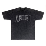 Amiri T Shirts Washed and Worn Retro Short Sleeve T-shirt
