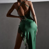 Women Dresses Summer Sexy Backless Slim Fit Lace Sling Dress