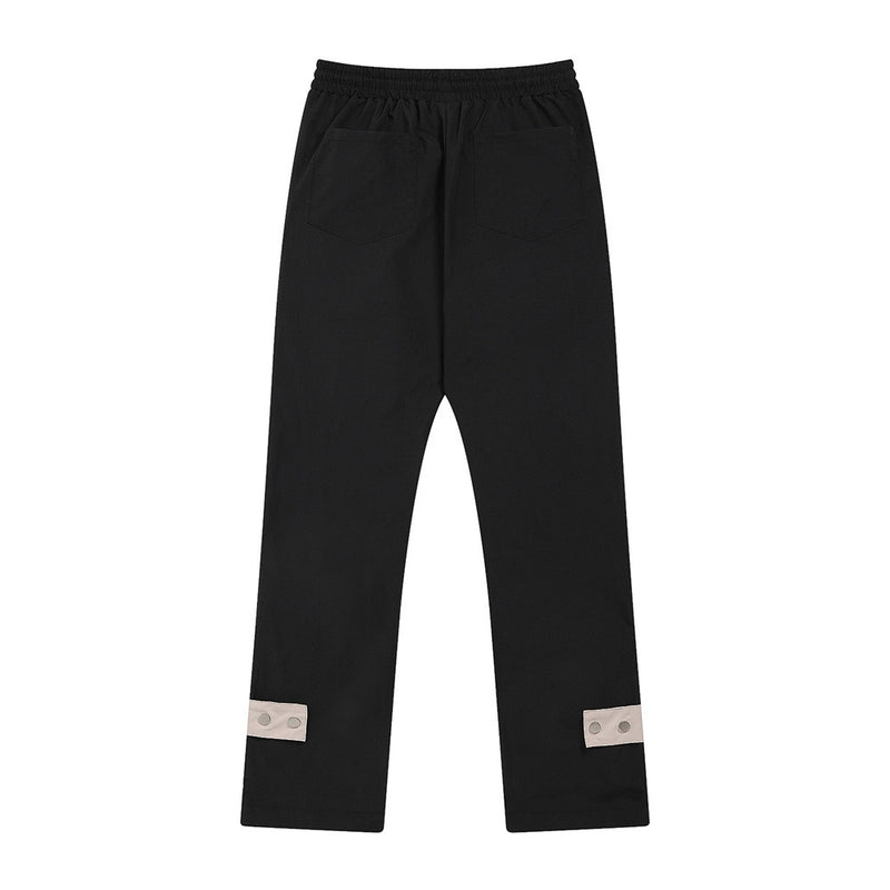 Men Sweatpants Side Zipper Straight-Leg Trousers Men's Sports Casual Pants