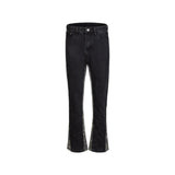 MIJKO Men Vintage Pants Camouflage Splicing Slim-Fit Casual Jeans