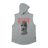 Men Vest Hooded Vest Retro Hip Hop Casual Sleeveless T-shirt Men and Women