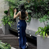 Women Dresses Spring Slim-Fitting Streamer Slip Dress