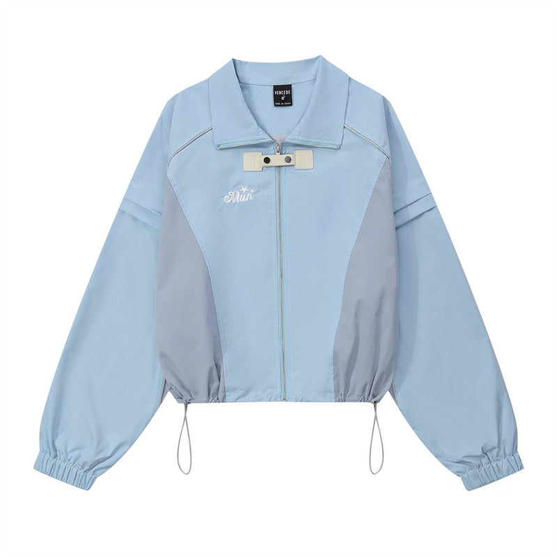 Women Jacket Autumn Leisure Sports Flight Suit Loose Letter Embroidery Coat