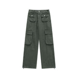 Men Jeans Straight Wide Leg Cargo Pants Jeans