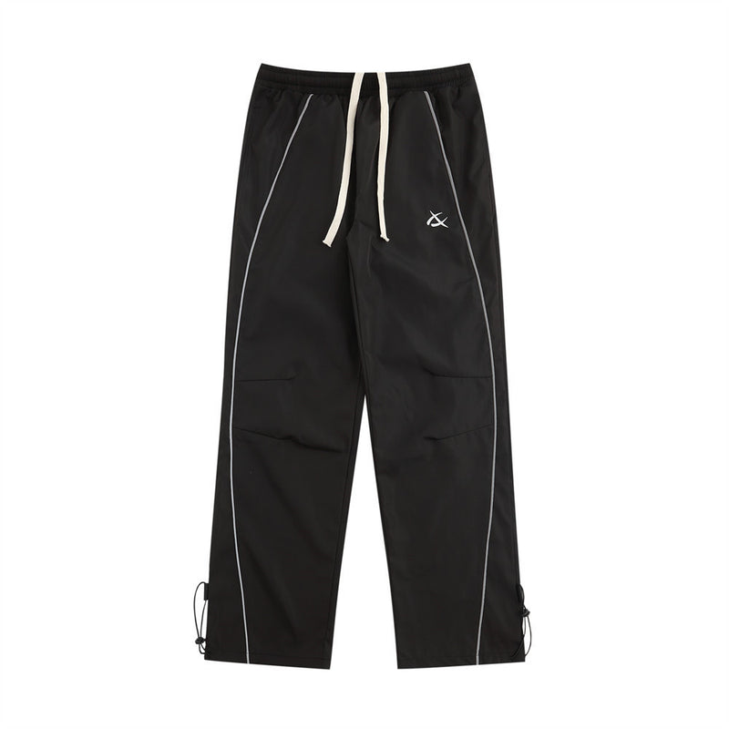 Men Sweatpants Sports Wide-Leg Pants Boys Loose Pleated Leisure Street