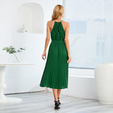 Women Date Dress Sexy Slim-Fit Pleated Dress Summer Dress