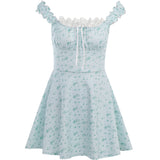 Women Dresses Sling Lace Trim Dress Casual Skirt