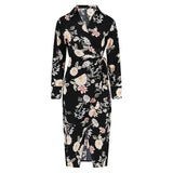 Women Date Dress Autumn and Winter Leisure Blouse Collar Dress Long Dress