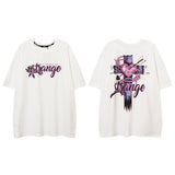 Men T Shirt Summer Butterfly Graffiti Puff Print Couple Short Sleeve T-shirt