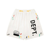 Gallery Dept Shorts Hand Painted Splash Ink Color Matching Casual Shorts