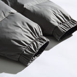 Unisex Winter Cotton Coat Stand-up Collar down Jacket Vintage Zipper Pocket down Jacket