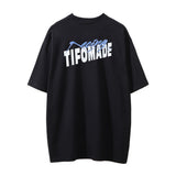 Men Vintage T-Shirt Racing Printed Washed and Worn Short Sleeve T-shirt