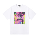 Purple Brand T Shirts Spring/Summer Purple Abstract Element Printed Men's and Women's Casual Short-Sleeved T-shirt