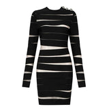 Harlem Night Attire Black Long Sleeve Dress