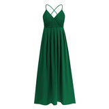 Women Date Dress Summer Slim Fit Lace Lace Spaghetti-Strap Dress