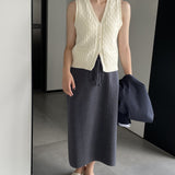 Women Knitted Skirt Autumn and Winter Simplicity Skirt Straight Skirt
