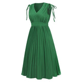 Women Date Dress Summer Pleated Skirt Dress plus Size