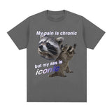 Funny My Pain Is Chronic But My Ass Is Iconic Raccon Meme T-shirt