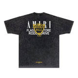 Amiri T-shirt Washed and Worn Retro Short Sleeve T-shirt