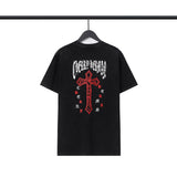 CHH Chrome Heart T Shirts Cross Sanskrit Printed Crew Neck Washed Short Sleeve Fashion T-Shirt