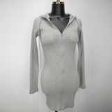 Women Dresses Long Sleeve Dress Sexy Hip Skirt Zip V-neck round Neck Skirt