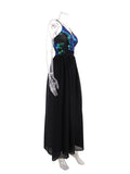 Women's Evening Gown Sexy Backless Spaghetti Straps Sequins Dress Gown