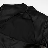 Women Dress Sexy Backless Flared Sleeve Stand Collar Dress Hip Skirt