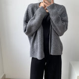 Women Cardigan Sweater Hollow-out Knitted Cardigan Coat Vintage Top for Women 8t3083