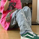 Men Jeans Hip Hop Jeans Men's Summer Loose Straight Trousers