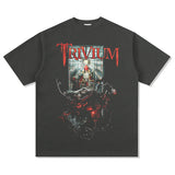 Mens Vintage Rock Band T-Shirt VINTAGE Trivia Rock Band ROCK Print Short Sleeve T-Shirt Loose