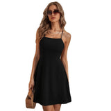 Women Dress Spring and Summer Sexy Sling Backless Dress